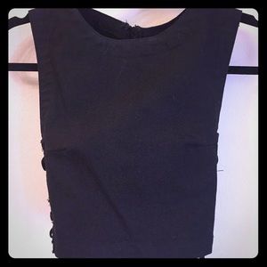 silence + noise Lace up Crop Top